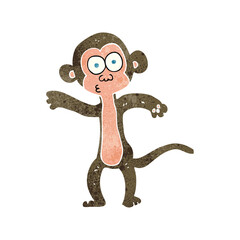 retro cartoon monkey