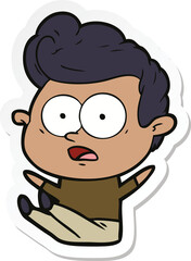 sticker of a cartoon man