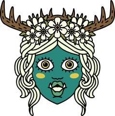 orc druid character face illustration