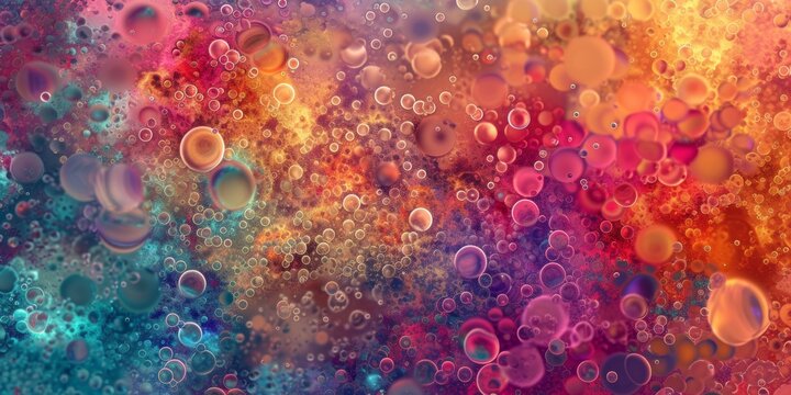 Quantum foam texture, with a chaotic mix of tiny, bubbling shapes in a multicolor spectrum