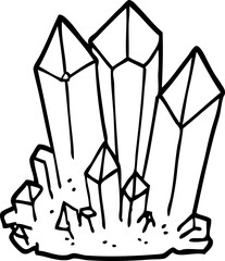 black and white cartoon natural crystals