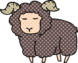quirky comic book style cartoon ram