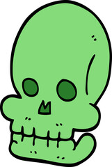 cartoon doodle spooky skull