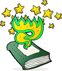 cartoon magical spell book