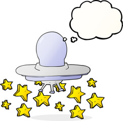 thought bubble cartoon flying saucer