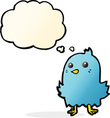 cartoon bird with thought bubble