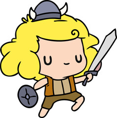 cartoon kawaii cute viking child