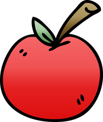 quirky gradient shaded cartoon apple