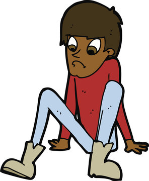 recommend clip art: cartoon boy sitting on floor