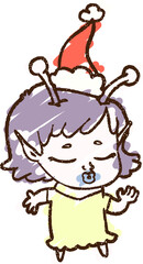 Happy Alien Chalk Drawing