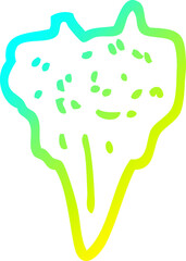 cold gradient line drawing cartoon dog tooth