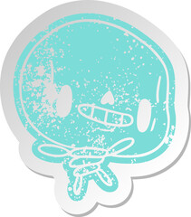 distressed old sticker kawaii cute dead skeleton