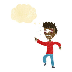 Fototapeta premium cartoon man with popping out eyes with thought bubble