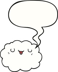 cartoon cloud and speech bubble