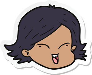 sticker of a cartoon female face