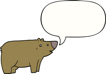 cartoon bear and speech bubble