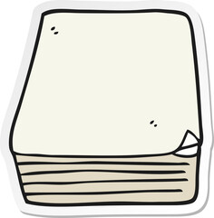 sticker of a cartoon stack of paper
