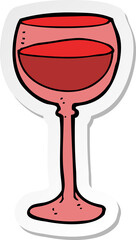 sticker of a cartoon wine glass
