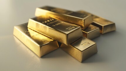 Close-Up of Shiny Gold Bars Arranged in a Row, Symbolizing Business, Future, and Financial Concepts