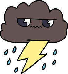 cartoon doodle thunder weather cloud