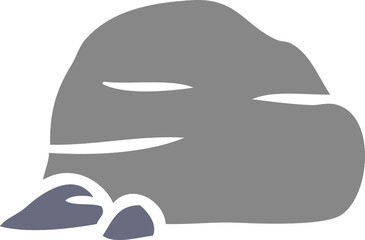 cartoon doodle of stone and pebbles