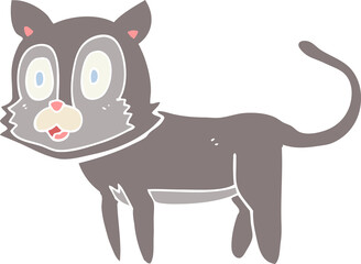 happy flat color style cartoon cat