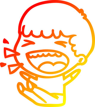 recommend clip art: warm gradient line drawing cartoon laughing man