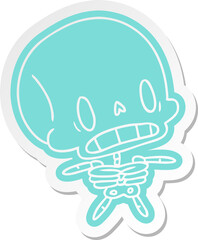 cartoon sticker kawaii cute dead skeleton