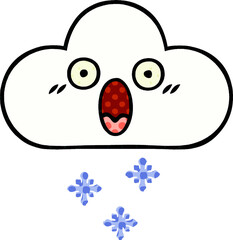 comic book style cartoon snow cloud