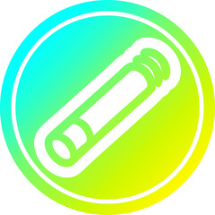 lit cigarette circular in cold gradient spectrum