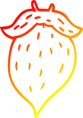 warm gradient line drawing cartoon beard