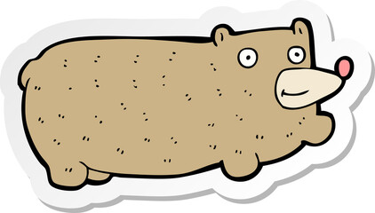 sticker of a funny cartoon bear