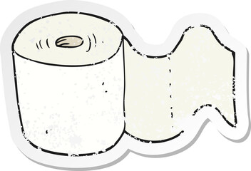 retro distressed sticker of a cartoon toilet roll