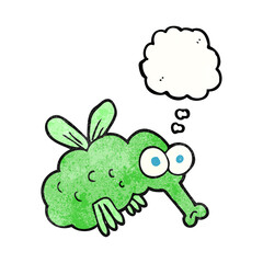 thought bubble textured cartoon fly