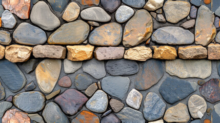 A dense wall of varied rocks and stones.