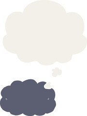 cartoon cloud and thought bubble in retro style