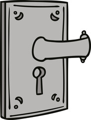 cartoon doodle of a door handle