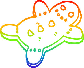 rainbow gradient line drawing cartoon gingerbread man