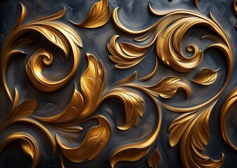 abstract background with golden swirl