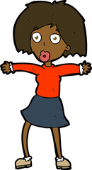 cartoon surprised woman