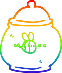 rainbow gradient line drawing cartoon honey pot