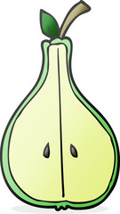 cartoon half pear