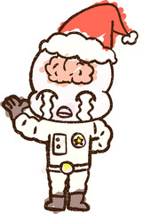 Christmas Alien Chalk Drawing