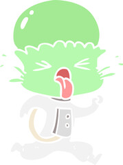 weird flat color style cartoon alien