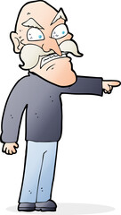 cartoon furious old man