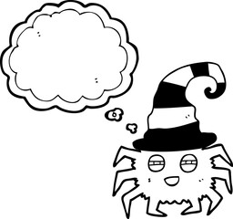 thought bubble cartoon halloween spider