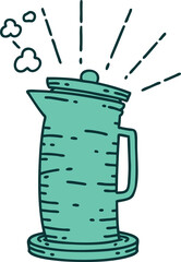 traditional tattoo style coffee jug
