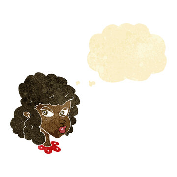 recommend clip art: cartoon suspicious woman with thought bubble