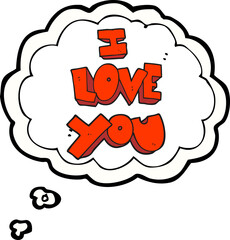 I love you thought bubble cartoon symbol