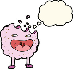 cookie cartoon character with thought bubble